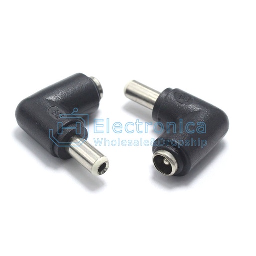 [99190256] Connector Right Angled Male to Female 5.5*2.5mm to 5.5*2.1mm  DC Power Adapter Conversion head