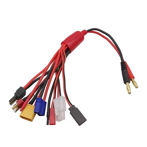 [99190548] Cable 8 in 1 4.0MM Banana Plug to EC3 XT60 TRX JST Futaba T Connect For Imax B6 B6AC Lipo battery