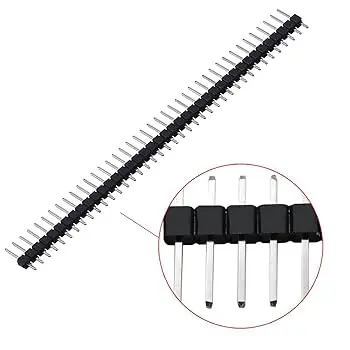 [99187176] Pin Headers Single Row Male Breakable Connector Strip 40 Pins Black