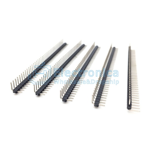 [99187177] Pin Headers Single Row Right Angle Male Breakable Connector 40 Pins