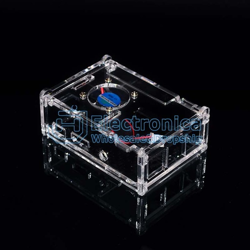 [99187337] Acrylic Clear Protective Case Enclosure with Fan Hole Raspberry Pi (Fan not included)