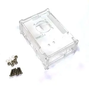 [99187337] Acrylic Clear Protective Case Enclosure with Fan Hole Raspberry Pi (Fan not included)