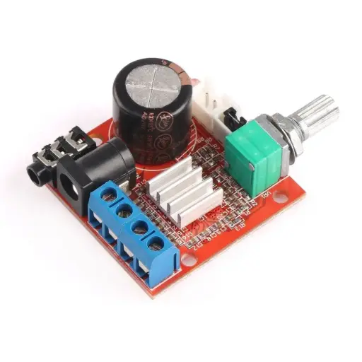 [99187539] Audio Amplifier Module Stereo Board 2X10W Dual Channel D Class 12V Hi-Fi PAM8610