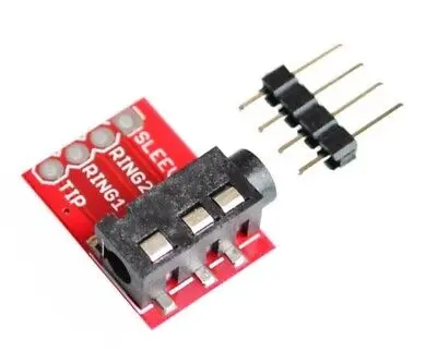 [99187594] Audio Stereo Breakout Module 4 Pin 3.5mm Red For Arduino