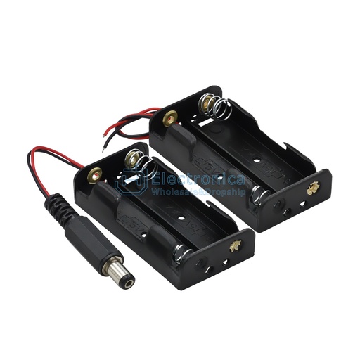 [99187660] Battery Holder 2 x 1.5V AA Battery Holder Case Storage Box Black with Wire Leads