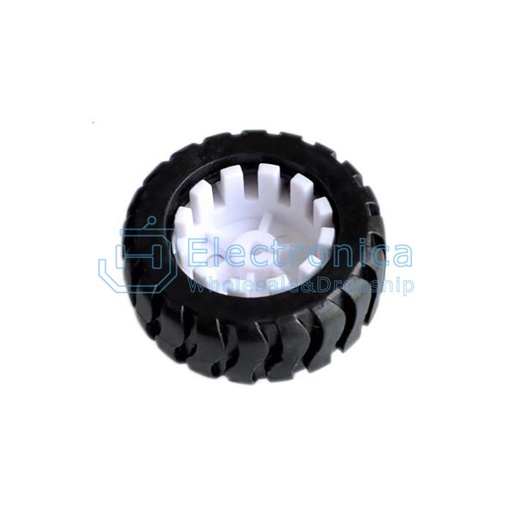 [99187908] Robot - Plastic Wheel Rubber Tire 43mm (N20 Reducer Motor Accessories)