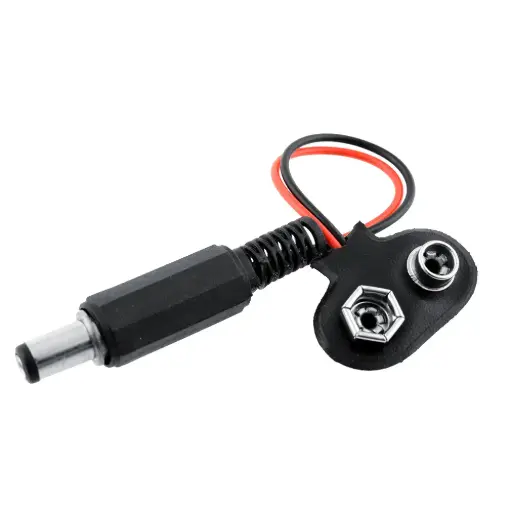 [99188575] Battery Snap 9V T Type Clip with Barrel Jack Connector