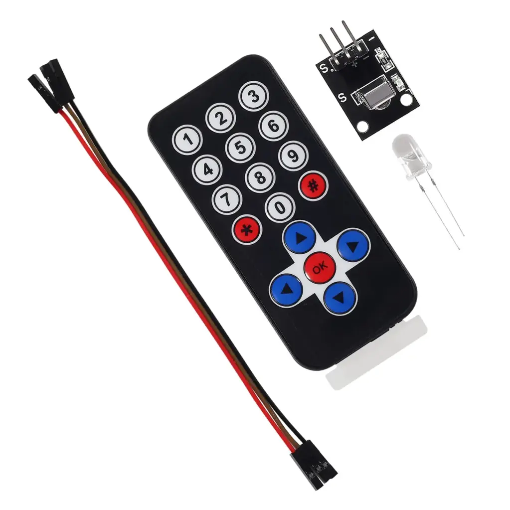 IR Infrared Wireless Remote Control Module Kit (HX1838 VS1838 ) Black ...