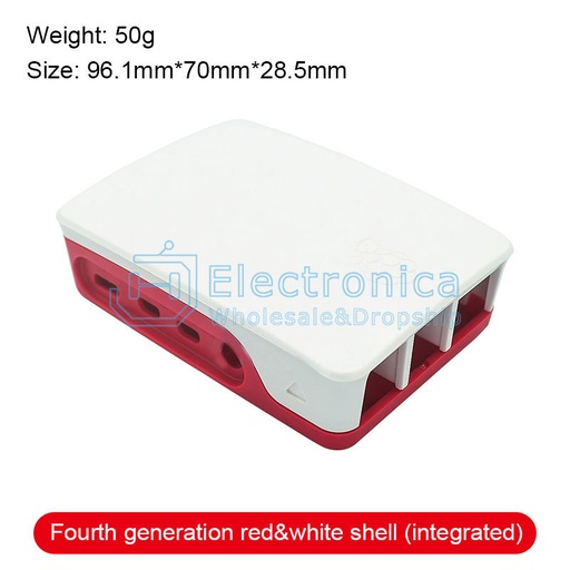 [99188610] Raspberry Pi 3 Model B Case Enclosure - White/Red (Compatible)
