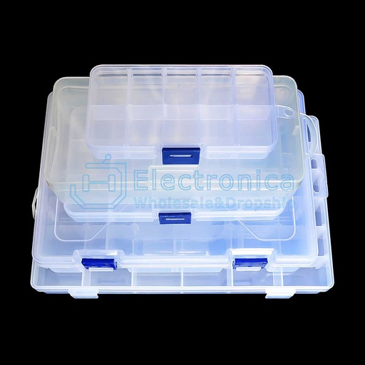 [99188705] Storage Box, 36 Grid Clear Components Organizer Containers with Adjustable Divider