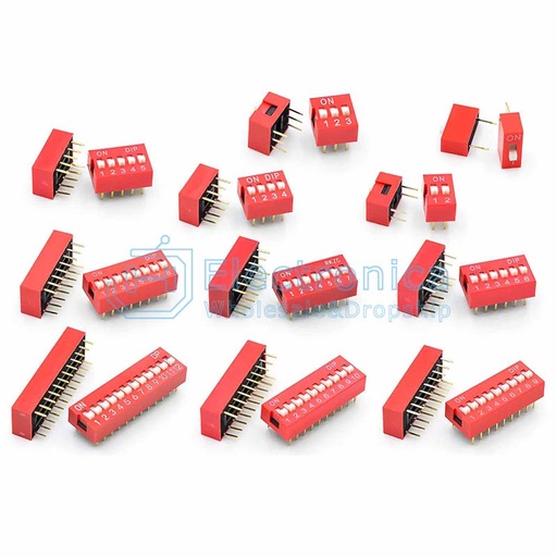 [99188959] Switch Dip 2.54mm Red Slip Type 5p (Per Piece)