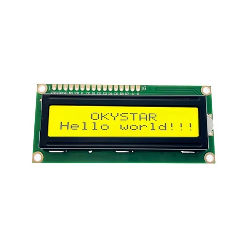 [99187076] LCD 16x2 Character Display Module HD44780 Controller Yellow Green Backlight