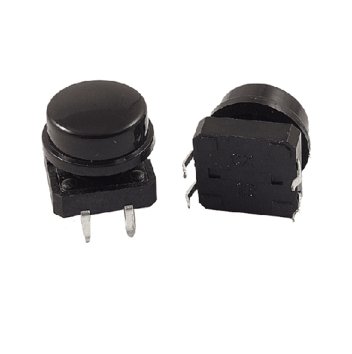 [99187455] Push Button Tactile Switch with Black Tact Cap for Arduino