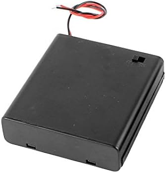 [99187661] Battery Holder 4 x AA With On/Off Switch and Cover Black