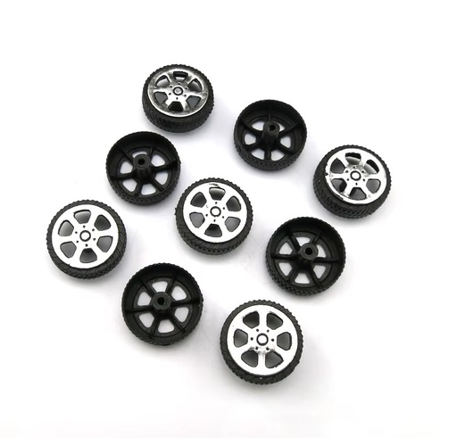 [99187913] Robot - Plastic Robot Tire Very Small DIY 13.5mm Black Rubber Wheel (per piece)