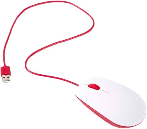 [99188668] Raspberry Pi Official Mouse - (White/Red)