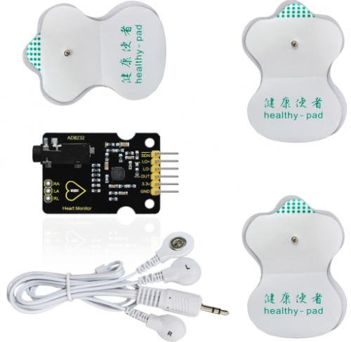 [99189750] Keyestudio Heart Monitor AD8232 ECG Measurement Module With Sensor Pads