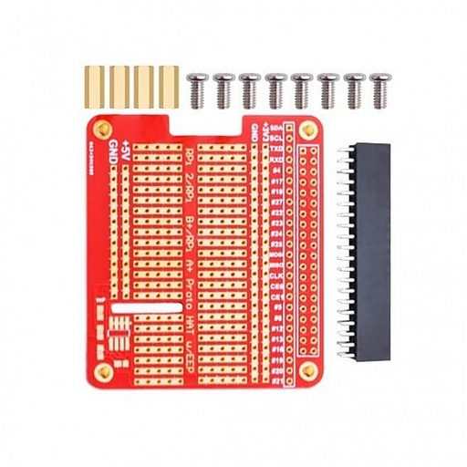 [99189910] Raspberry Pi 3 Model B / B+ / A+ DIY Proto HAT Shield Red