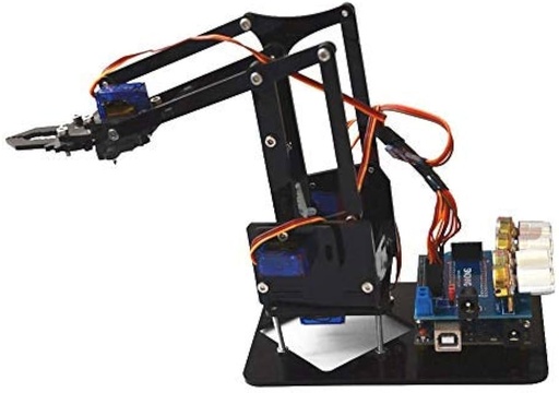 [99189993] Robotic Arm 4-DOF Acrylic Mechanical Claw Kit with Arduino UNO DIY with Tutorial CD