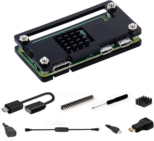 [99190147] Raspberry Pi Zero Case Enclosure Acrylic Layer Black with Accessories