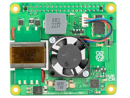 [99190219] Raspberry Pi PoE+ HAT With Fan for RPi4 RPi3B+
