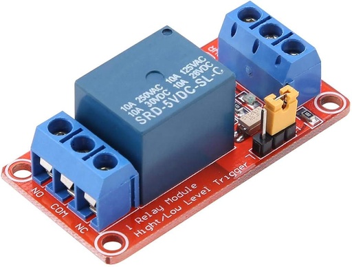 [99190408] Relay 1 Channel Module Board 5V with Optocoupler Red (High/Low)