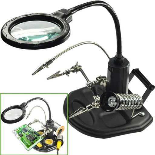 [99190457] Soldering Helping Hand With Led Light and Magnifier
