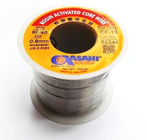 [99190576] Solder Lead Wire 200g 0.8mm Rosin Flux Core Alloy 60/40 Tin (Asahi)