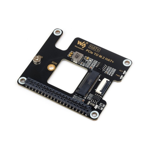 [99190665] Raspberry Pi 5 PCIe To M.2 Adapter Supports NVMe Protocol M.2 Solid State Drive, High-speed Reading/Writing, HAT + Standard