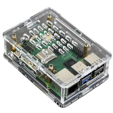 [99190671] Raspberry Pi 5 Clear Acrylic Case for Supports installing Official Active Cooler