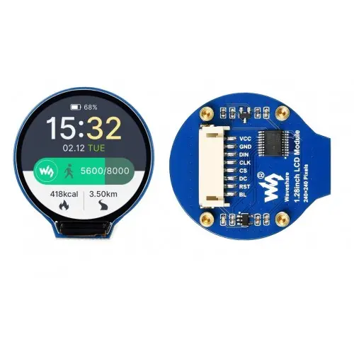 [99190677] LCD Display 1.28 inch 240x240 IPS Round With Touch Panel Module SPI I2C
