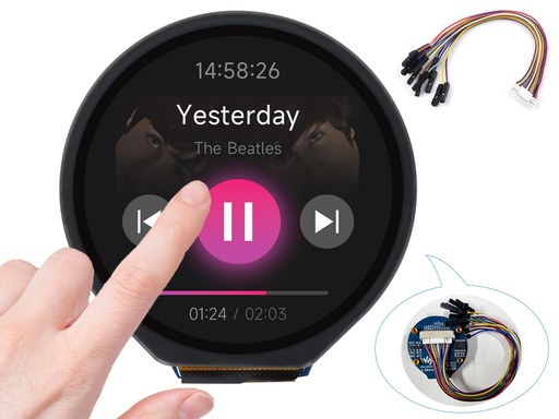 [99190677] LCD Display 1.28 inch 240x240 IPS Round With Touch Panel Module SPI I2C